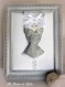 Esprit boudoir...corset décoré et parfumé dans cadre gris 