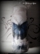 Bougie romantique n°6 décor papillon bleu 