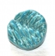 497r / bouton ancien en céramique feuille épi bleu 19mm 