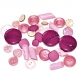 B55u1r / mercerie lot de 33 boutons plastique rose modèles variés 11mm à 26mm 