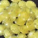 B56a3r / mercerie boutons plastique jaune et transparent marbré 18mm vendus à l'unité 