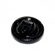 803r / bouton ancien en pâte de verre noir original 13mm 