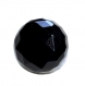 796r / bouton ancien en verre noir facetté attache laiton 13mm 