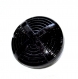 302r / bouton ancien épais en verre noir et attache laiton 20mm 