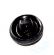 790r / bouton ancien en verre noir et argenté fleur cristal blanc 13mm 