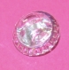 781r / bouton ancien en verre transparent aux reflets irisés 14mm 