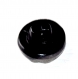 789r / bouton ancien en verre noir et argenté 14mm 