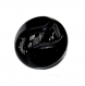 779r / bouton ancien en verre noir à motif 14mm 