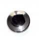 770r / bouton ancien original en verre noir et argenté 18mm 