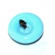 748r / 1 petit bouton boule ancien en verre bleu 12mm 