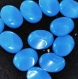 B49g2r / mercerie lot de 6 boutons ovales plastique bleu 14mm 