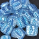 B49b2r / mercerie boutons originaux plastique carré bleu nacré 21mm vendus à l'unité 