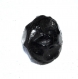 206r / 1 bouton ancien en verre noir motif en pointe 11mm 
