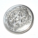 629r / 1 bouton vintage en aluminium argenté monogramme 27mm 