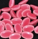 B46d2r / mercerie boutons ovales plastique rose liseret blanc 12mm x 18mm vendus à l'unité 