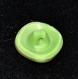 B45f1r / 1 bouton ancien en verre vert clair et doré 15mm 