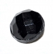 730r / petit bouton ancien en verre noir motif facetté 10mm 
