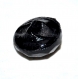 730r / petit bouton ancien en verre noir motif facetté 10mm 