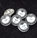 B43g2r / bouton vintage en verre transparent satiné 16mm vendu à l'unité 