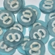 B43b2r / mercerie boutons vintages originaux bleu et blanc 20mm vendus à l'unité 