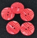 B41c1r / mercerie lot de 5 boutons plastique ronds rouge motif gravé 18mm 