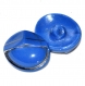 509r / bouton ancien ovale en verre bleu traits argentés 23mm 