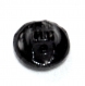 157r / petit bouton ancien en verre noir ou en jais feuille trèfle 9mm 