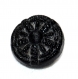 79r / petit bouton ancien en verre noir ou en jais rosace 9mm 