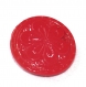 127r / bouton ancien verre rouge fleur 18mm 