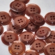 B39a1r / mercerie boutons ronds plastique marron noisette 14mm vendus à l'unité 