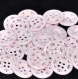 B32a3r / mercerie petits boutons vintages rose pâle ajouré 16mm vendus à l'unité 