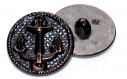 Ancre1-3 / 1 bouton vintage ancre marine noir 20mm button 