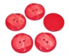 B1fr / lot de 5 boutons vintages originaux plastique rouge 