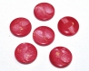B1ar / lot de 6 boutons vintages plastique rouge tomate à reflets irisés yin yang 18mm button 