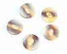 402r / lot de 5 boutons en plastique façon coquillage blanc marron beige 18mm button 