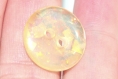 398r / lot de 5 boutons plastique orange transparent inclusions paillettes 18mm button 