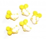 545r / 1 lot de 5 boutons originaux en plastique jaune et blanc 
