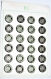 38r / 1 plaque de mercerie complète 24 boutons vintages vert 17mm de diamètre 