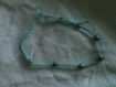 Bracelet macrame coton turquoise reglable