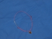 Bracelet coton métal argenté rose