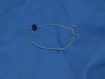 Bracelet coton métal argenté gris