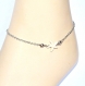 5936r / chaîne de cheville acier étoile de mer howlite blanc perle 22cm à 27cm bijou 