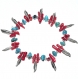 5013r / bijou bracelet dakota turquoise corail plume plaqué argent élastique 
