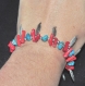 5013r / bijou bracelet dakota turquoise corail plume plaqué argent élastique 