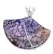 4558r / bijou gros pendentif original argenté agate naturelle transparent violet 