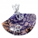 4558r / bijou gros pendentif original argenté agate naturelle transparent violet 