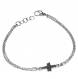 5644r / bracelet en acier inoxydable croix chaîne double rang 18cm à 20cm 