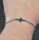 5644r / bracelet en acier inoxydable croix chaîne double rang 18cm à 20cm 