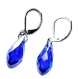 5488r / boucles d'oreilles dormeuses acier inoxydable goutte cristal bleu bijou 