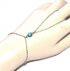 5429r / chaîne de main bracelet bague acier inoxydable cristal bleu bijou 